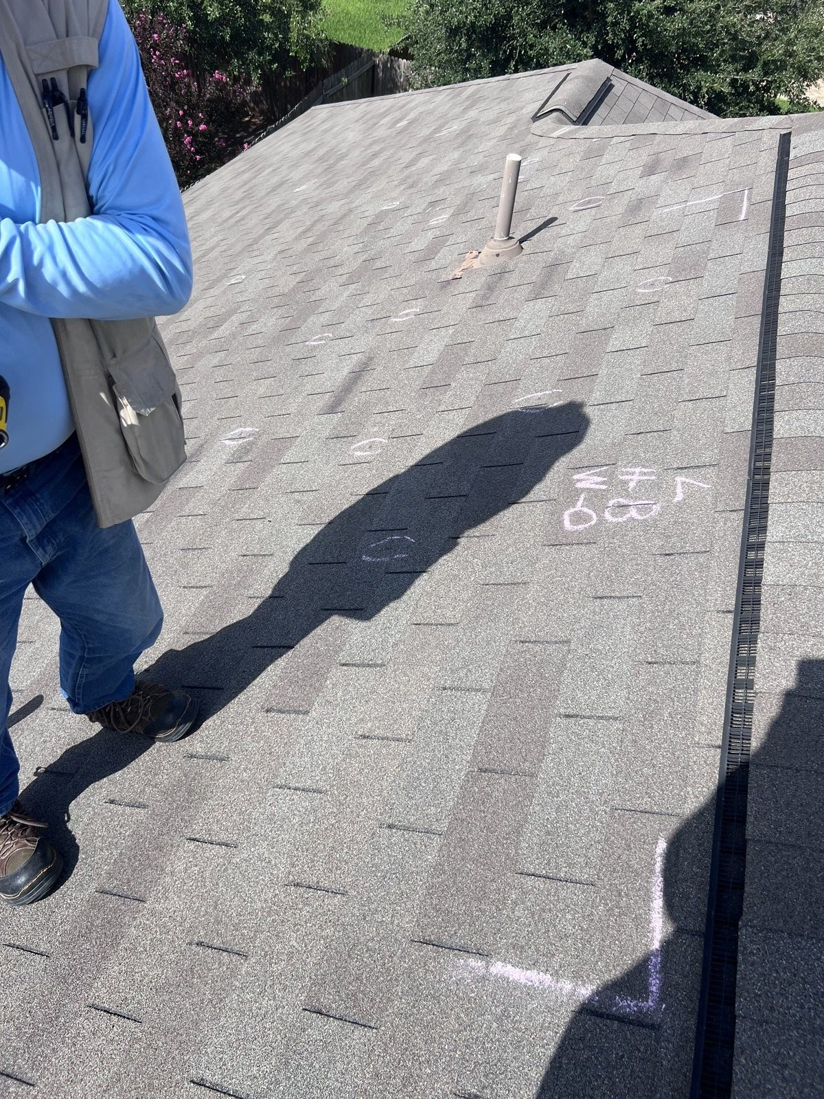 Hail impact documentation on residential roof