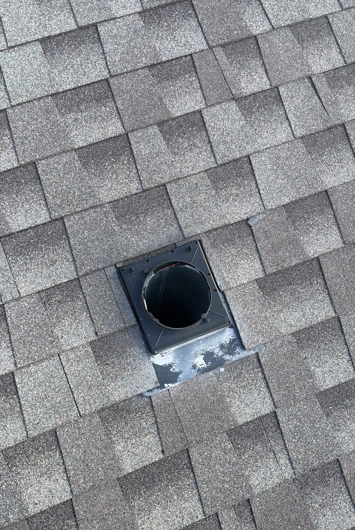 Plastic gooseneck vent body missing after sun and wind broke it off